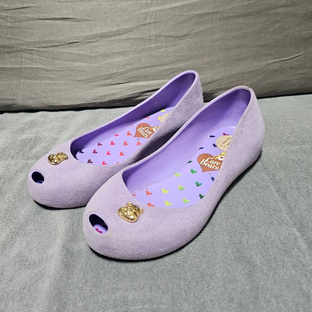 Melissa Ultragirl Flat shoes Purple Care Bear Kids US 13 Girls flock Velour
